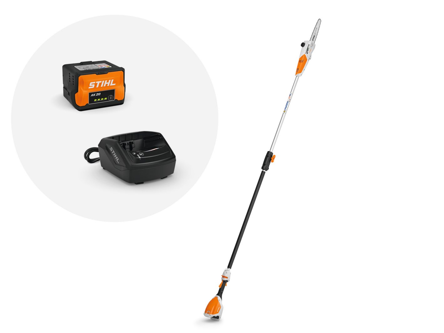 STIHL HTA 50 Akku-Hochentaster Set mit Akku AK 20 und Ladegerät AL 101 Astsäge